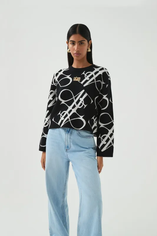 Jovie Logo Knit Jumper sold by Aje