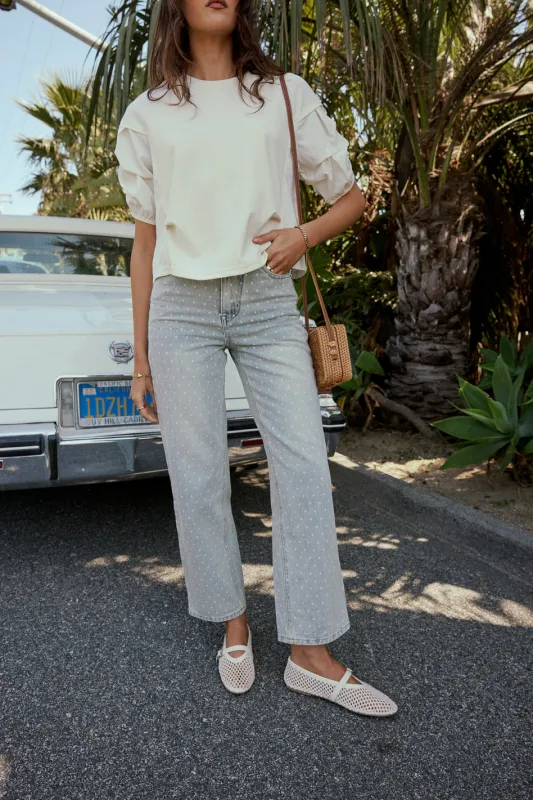 Hailey Polka Dot Straight Leg Jeans - FINAL SALE sold by bohme