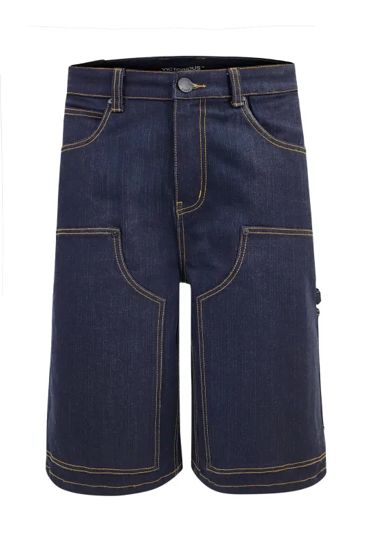 Men's Baggy Fit Carpenter Raw Denim Shorts sold by G-Style USA