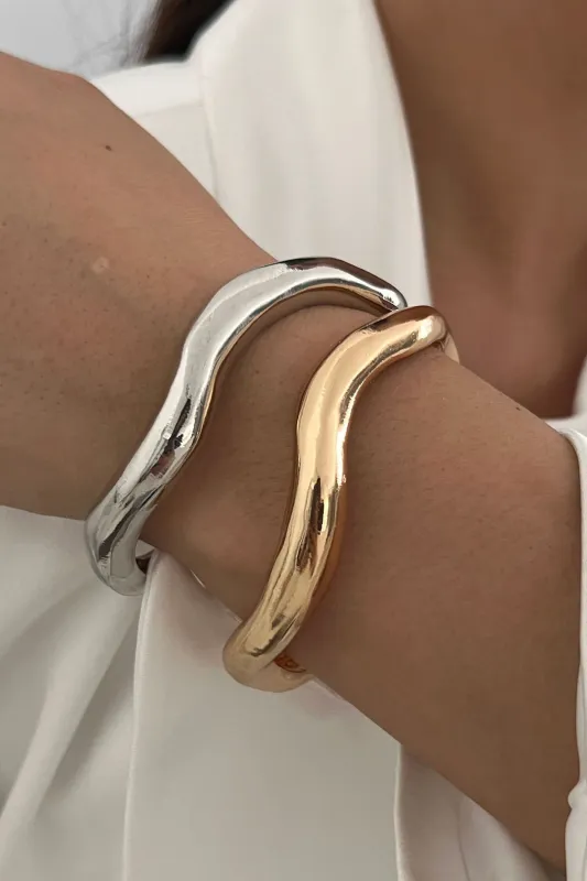Irregular Wavy Open Bracelet sold by Micas