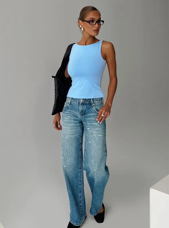 Picasso Straight Leg Jean Mid Blue sold by Princess Polly