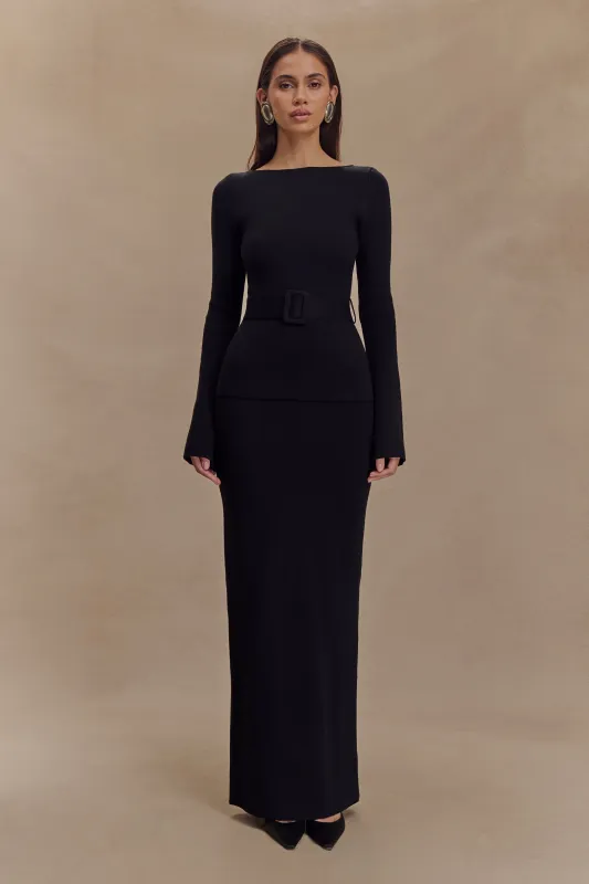 Kyle Knit Maxi Skirt - Black sold by Meshki