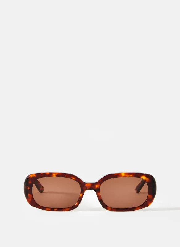 Brown Tortoiseshell Rectangle Sunglasses sold by Mint Velvet