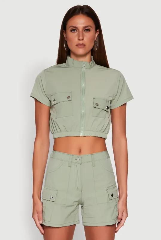 Nylon Utility Zip Front Top sold by Rainbow