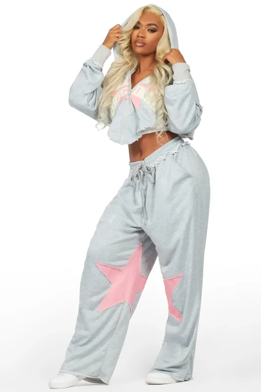 Levena Heather Grey French Terry Oversized Trackset sold by Rockstar Original