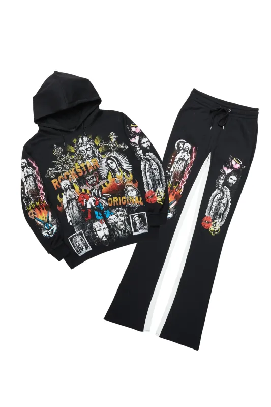 Santos Black Hoodie/Baggy Track Pant Set sold by Rockstar Original