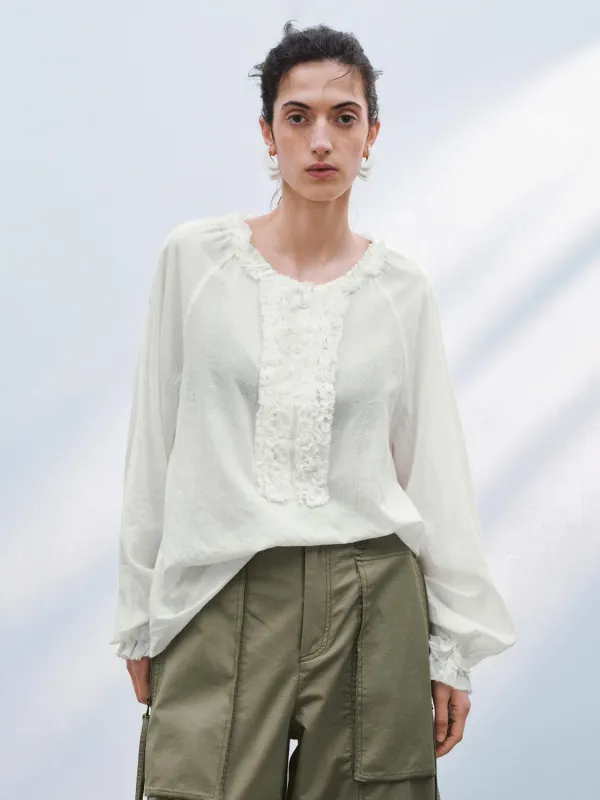 Ruffle Hem Overhead Shirt sold by Urban Revivo