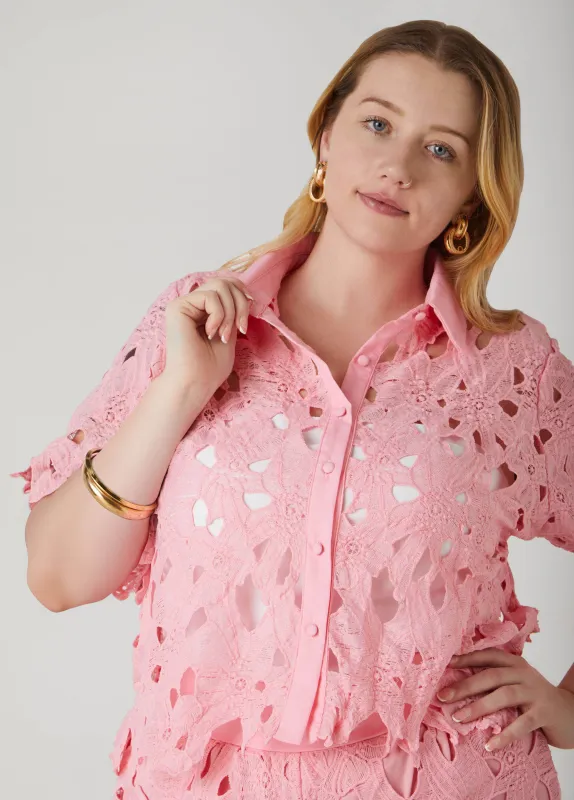 Floral Lace Shirt sold by Ashley Stewart