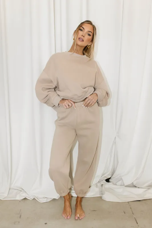 Comfy Cozy Sweatpants in Mocha sold by Worth Collective