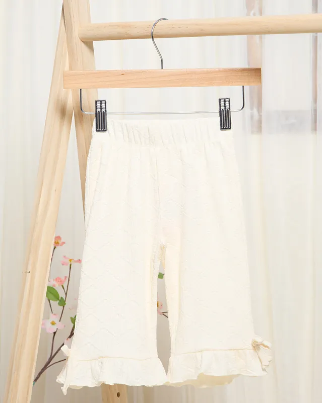 Infant Girls White Jacquard Jogger sold by Redtag