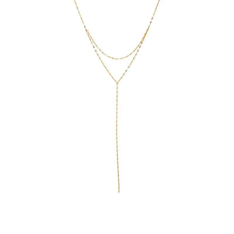 2 In 1 Mariner Chain Lariat Necklace 14K sold by Adina Eden's