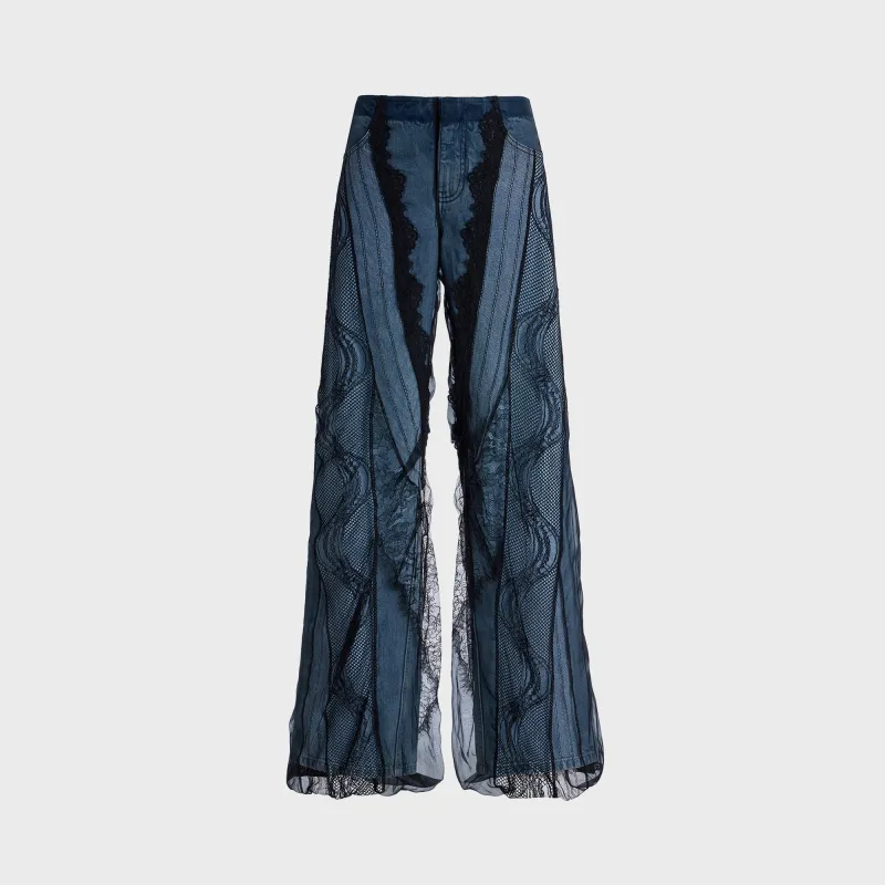 Christopher Esber Encased Lace Denim Jean - Indigo / Black sold by Kith