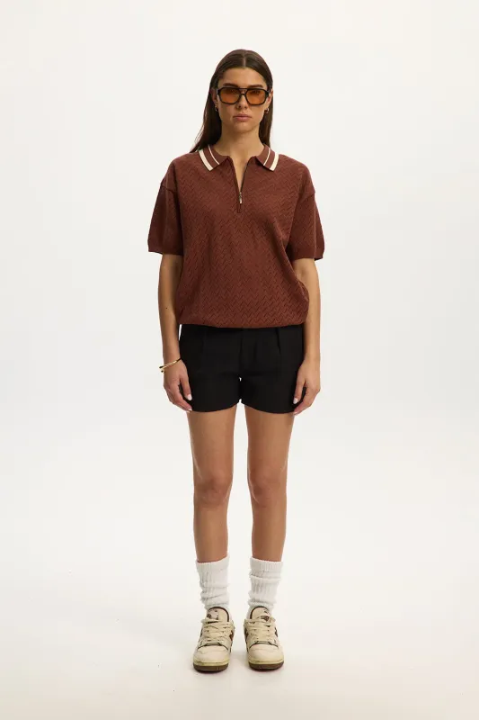 Knit Zip Polo Unisex sold by Kuwallatee