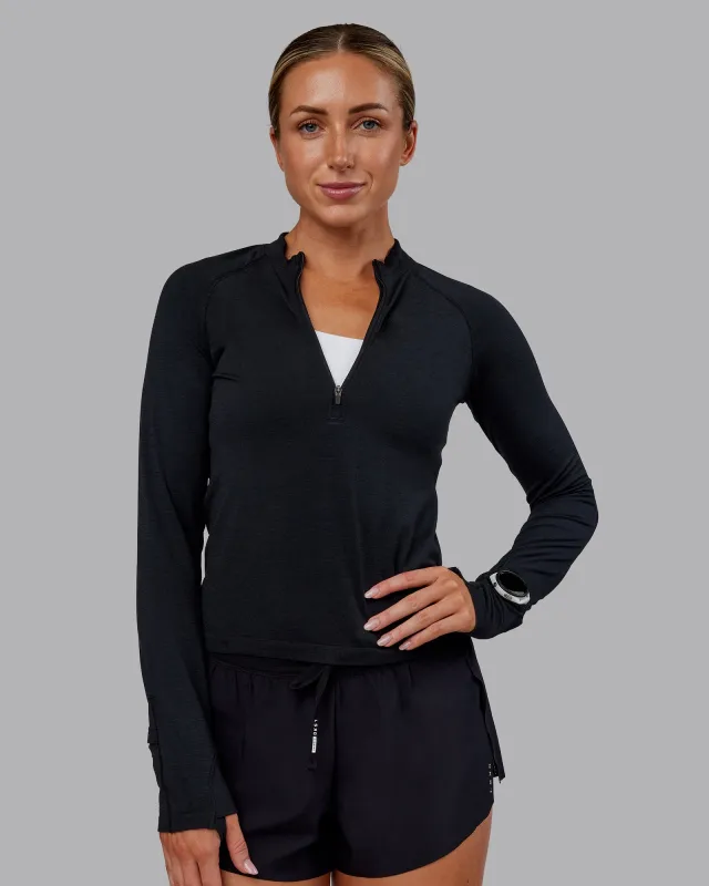 AeroFLX+ Long Sleeve Half Zip - Black Marl sold by LSKD