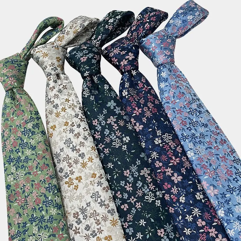 Men's Floral Flowers Spring Polyester Necktie sold by FloralTrip