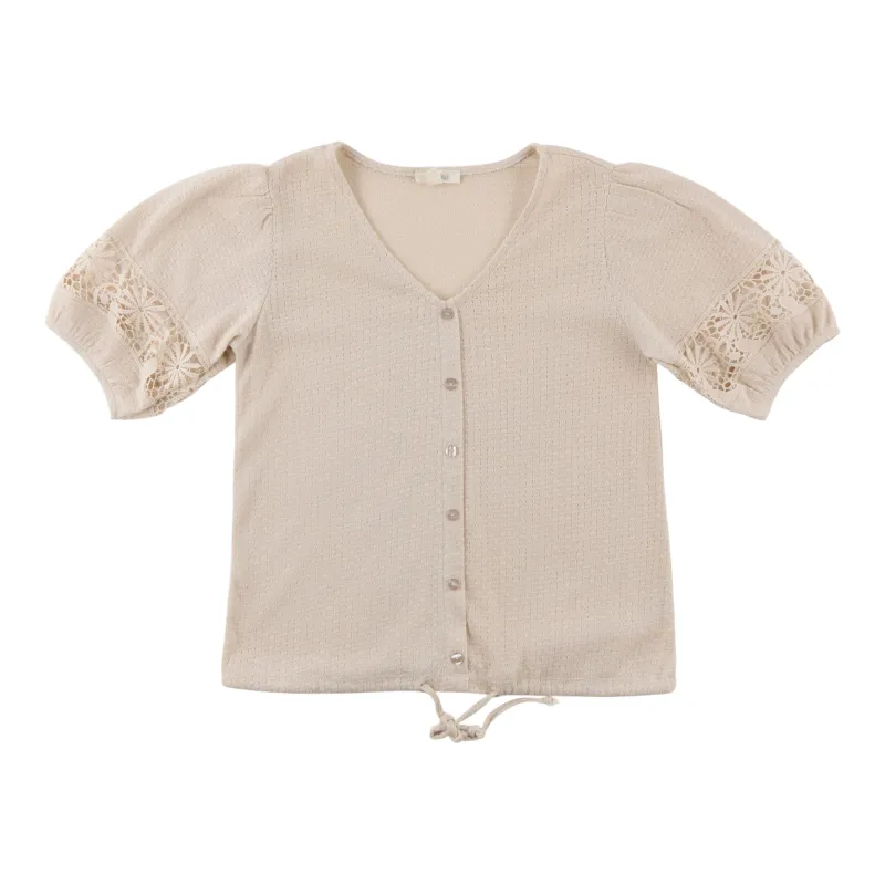 Women's Puff Sleeve Tie Front Top sold by Giant Tiger