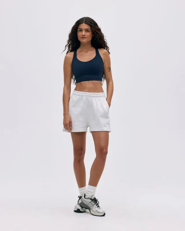 Branded Sweat Shorts - Light Grey Melange sold by Adanola