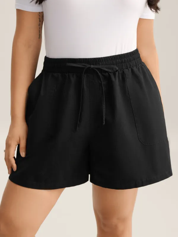 Waist-Drawstring Wide-Leg Shorts sold by Bloomchic