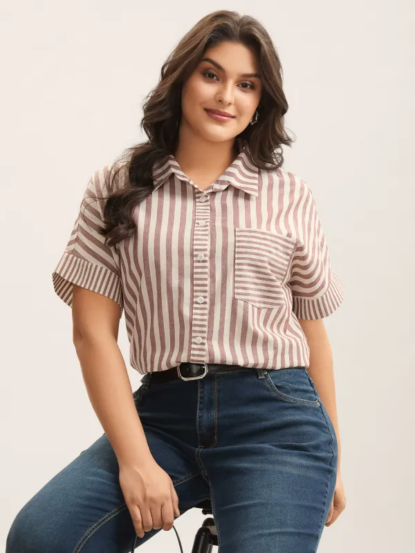 Cotton Striped Dolman Sleeve Blouse sold by Bloomchic