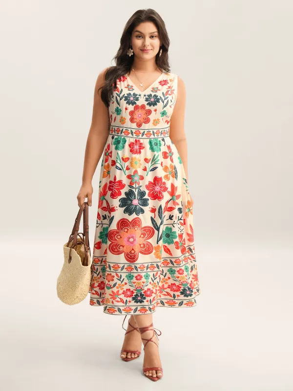 Floral Drama Cinched-Waist Maxi Dress sold by Bloomchic