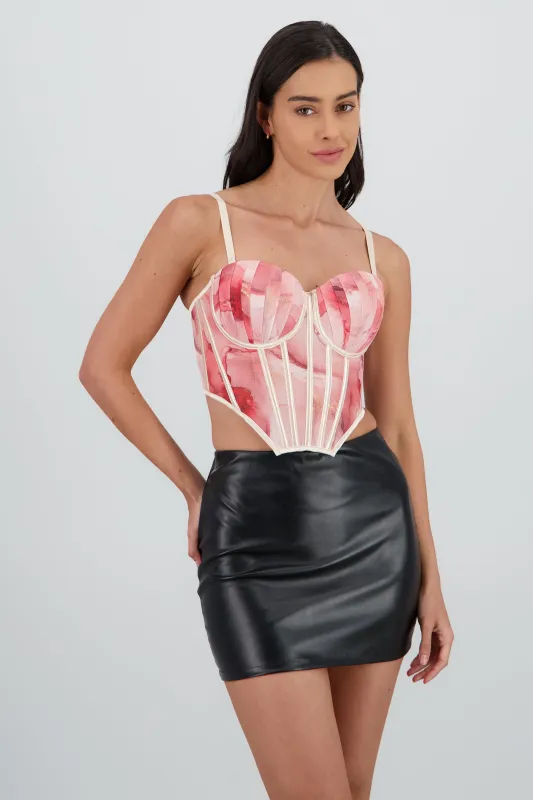 Corset copas estampado marmol sold by Shasa