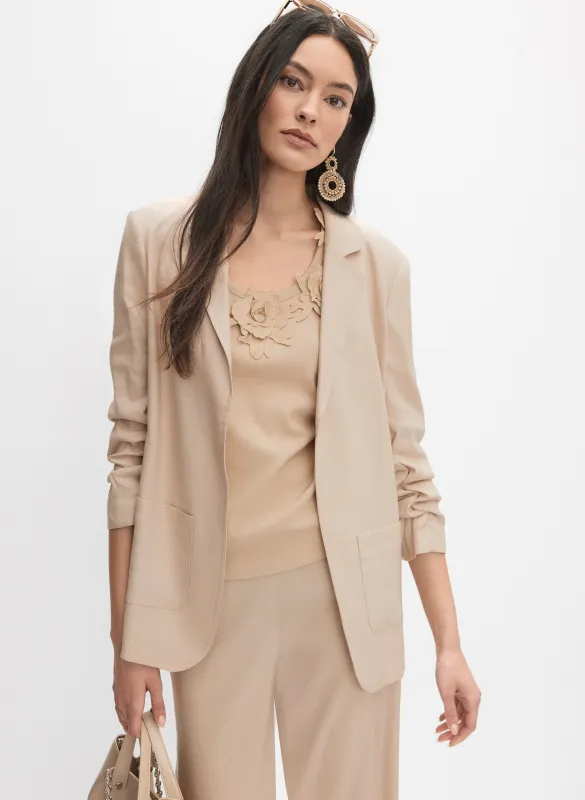 Open Linen-Blend Blazer sold by Melanie Lyne