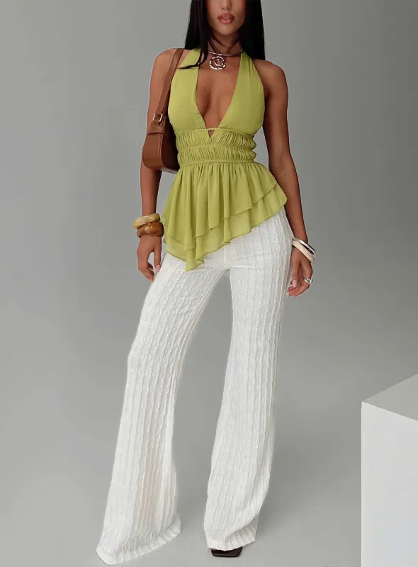 Leisure State Knit Pant White sold by Princess Polly