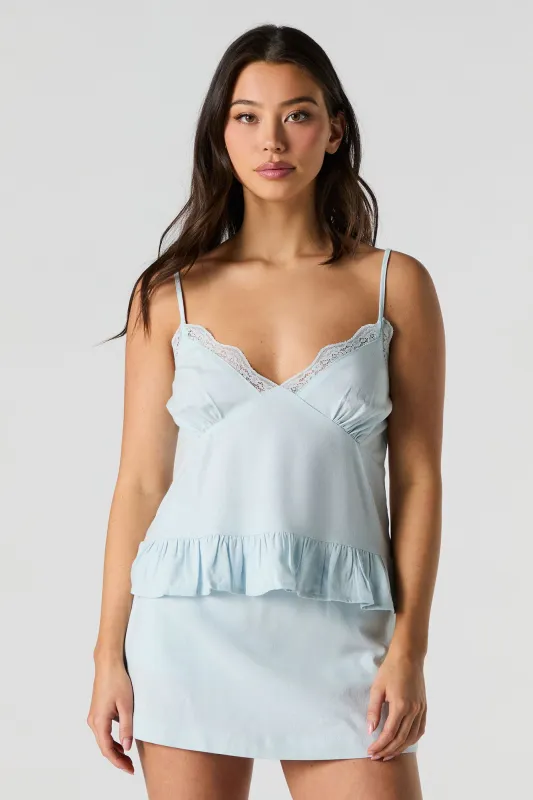 Camisole en mélange de lin avec liséré de dentelle sold by Urban Planet