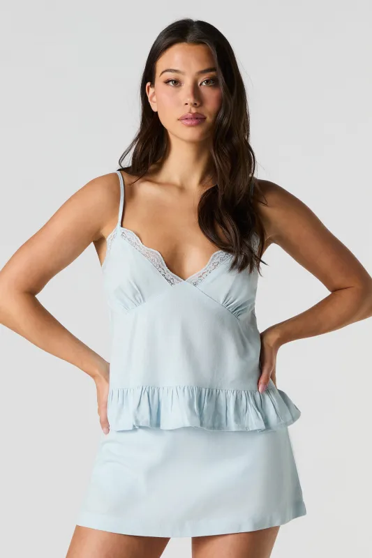 Minijupe-short en mélange de lin sold by Urban Planet