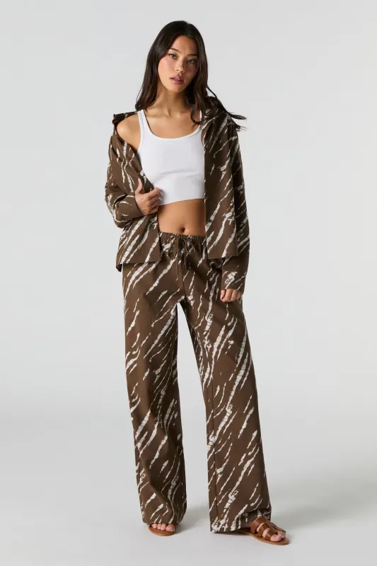 Linen-Blend Drawstring Wide Leg Pant sold by Urban Planet