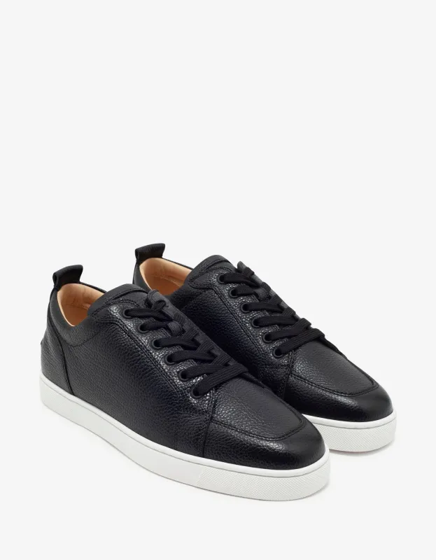 Christian Louboutin Rantulow Black Grain Leather Trainers sold by Zoo Fashions
