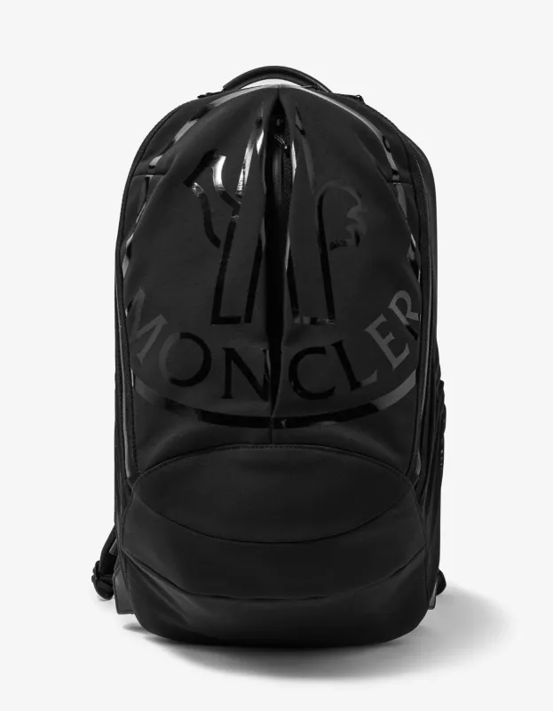 Moncler Black Cut Logo Backpack sold by Zoo Fashions