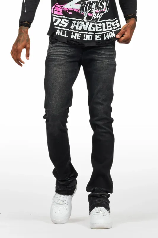 Dag Dark Grey Stacked Flare Jean sold by Rockstar Original