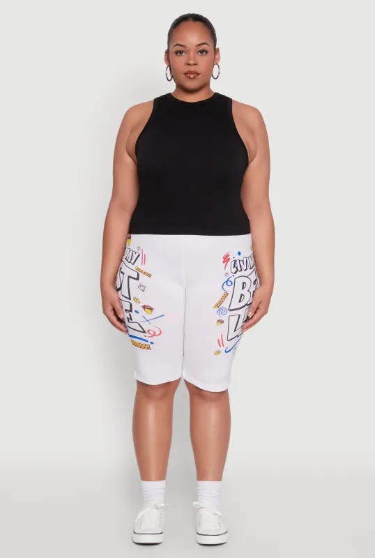 Plus Size Living My Best Life Graphic Shorts sold by Rainbow