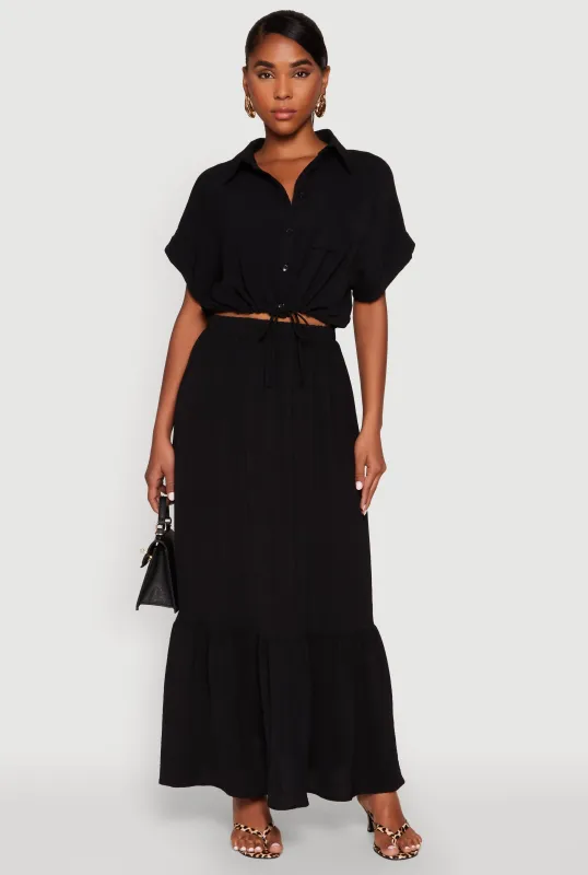 Airy High Waisted Tiered Skirt sold by Rainbow