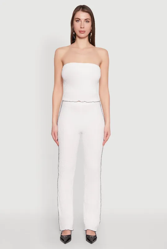 High Waisted Contrast Trim Pants sold by Rainbow