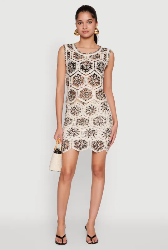 Hexagon Geometric Crochet Skirt sold by Rainbow