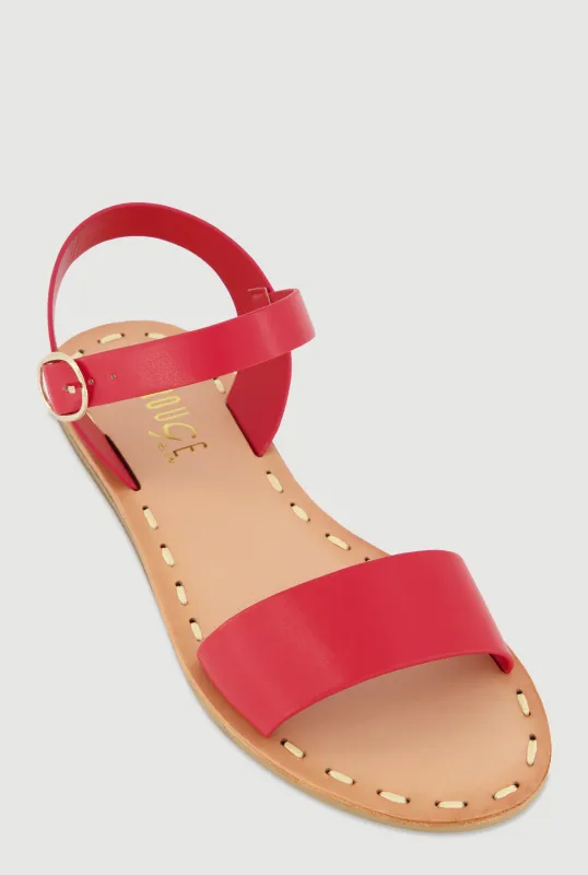 Faux Leather Band Ankle Strap Sandals sold by Rainbow