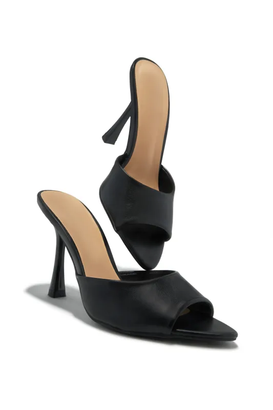 Kimmie Mule Heels - Black sold by Miss Lola