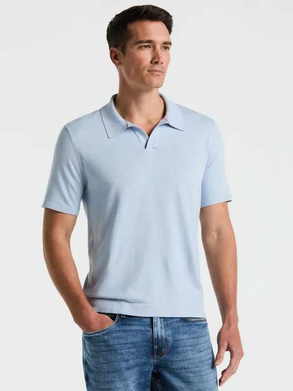 Tech Knit Open Collar Sweater Polo sold by Perry Ellis