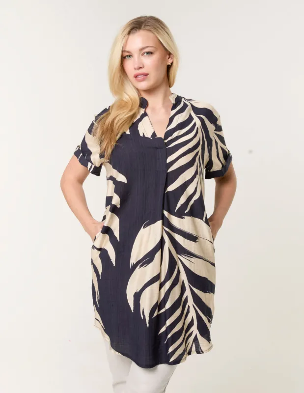 Palm Print Tunic Top sold by Blue Vanilla