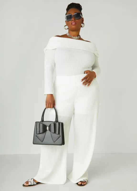 Textured Knit Straight Leg Pants sold by Ashley Stewart
