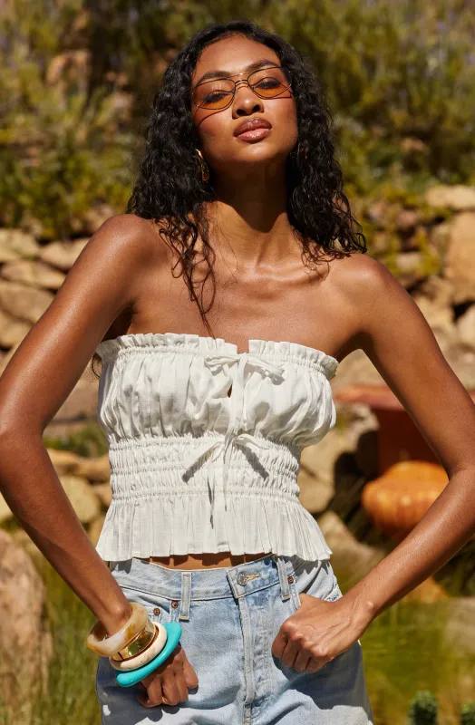 Biffy Smocked Tube Top sold by Astr