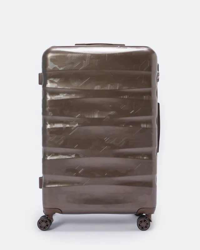Brown Textured Trolley Luggage Trolley (28 Inch) sold by Redtag