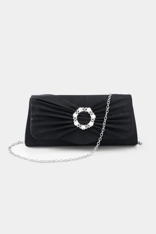 Rhinestone Ruched koblingspose med kæde sold by Micas