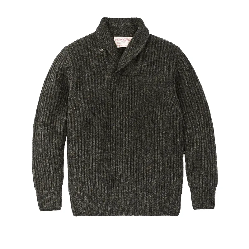 Bristol Shawl Neck Sweater  - Moss / Black Melange sold by Filson