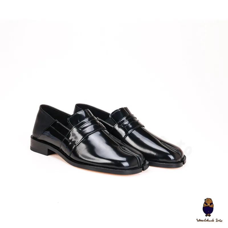 WoodChuckSato Women's Men's Vintage Black Tabi Split-Toe Cow Leather F sold by WoodChuckSato
