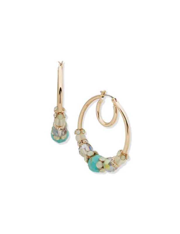 42MM Beaded Hoop Earring sold by Anne Klein