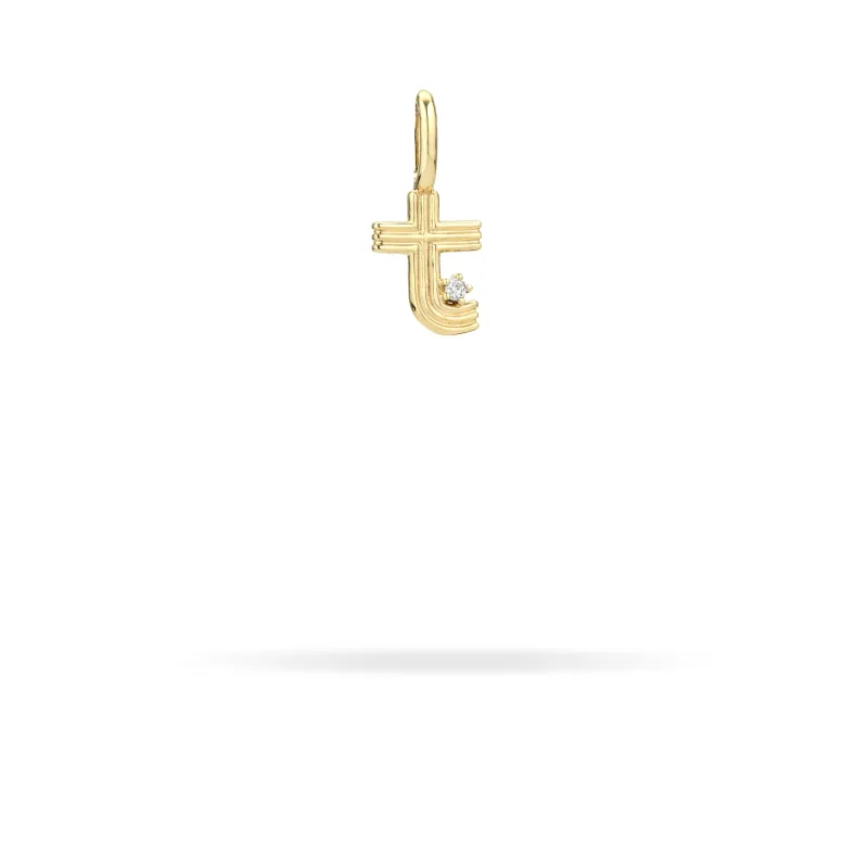 Groovy Diamond Initial Mini Charm T sold by Adina Reyter