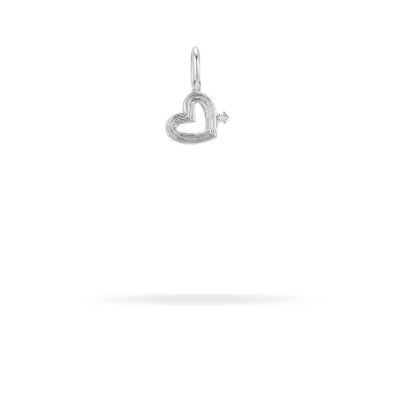 Groovy Diamond Heart Mini Charm in Sterling Silver  (Just Bead) sold by Adina Reyter